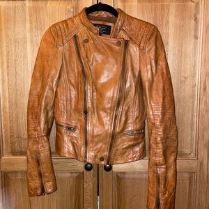 Zara Trafaluc Moto Leather Jacket S rare